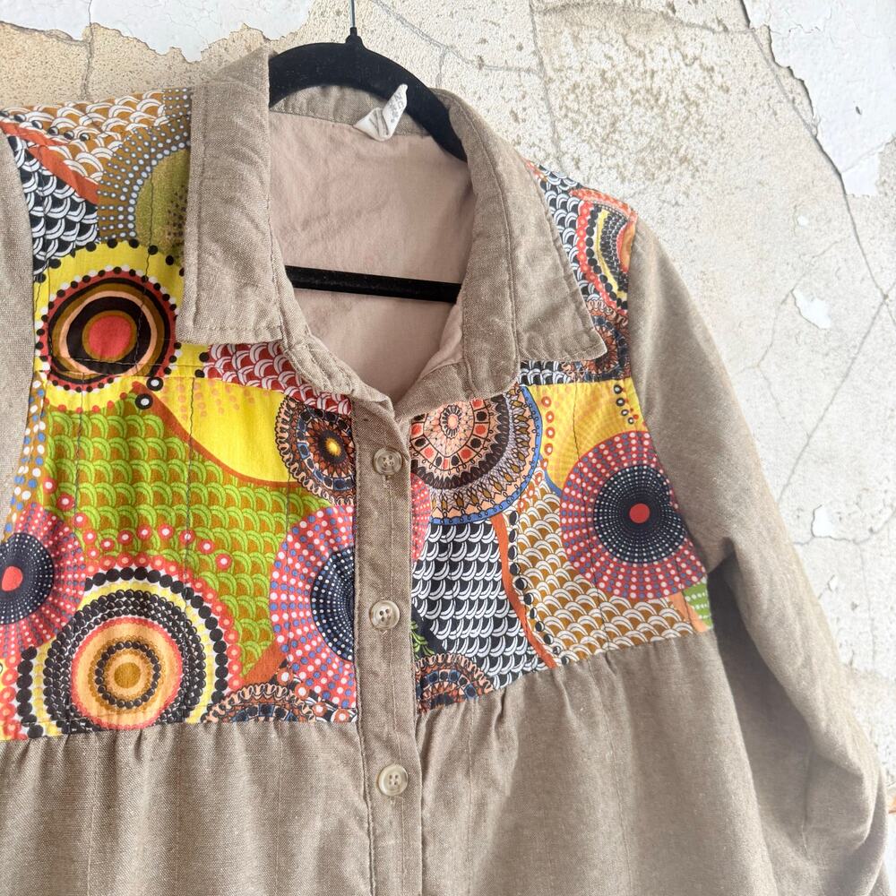 Quilted Boho Jacket Patchwork Artwear Print Eclec… - image 3